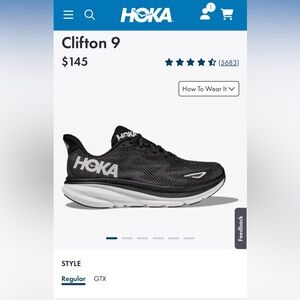 Women’s Hoka Clifton 9 - sz 9 wide